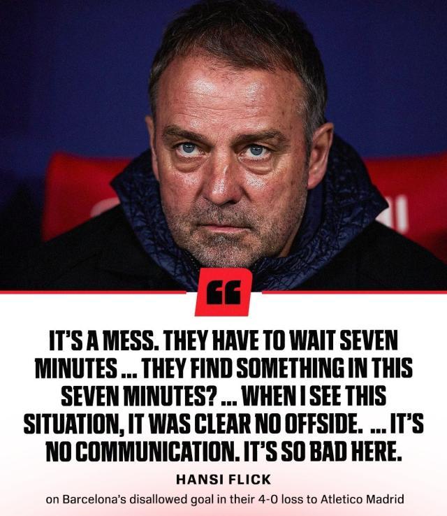 开云体育下载-弗利克巴萨生涯最惨一败，手工越位线划掉巴萨进球